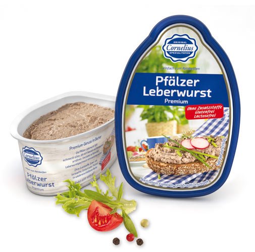 Palatine liver sausage in serving tub