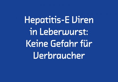 Stellungname zu Hepatitis-E Viren in Leberwurst: 
