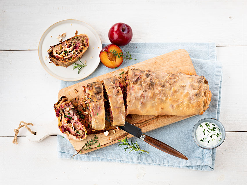 Rezept-Strudel-Gänseleberwurst